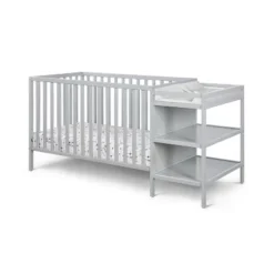 Suite Bebe Palmer 3-in-1 Convertible Island Crib And Changer Combo - Gray