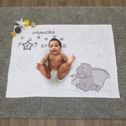 Disney Dumbo Super Soft Milestone Baby Blanket -Babyletto Store GUEST f1c64674 9c3b 4a6c a1b2 5004b3bbf6d8