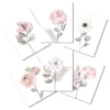 Lambs & Ivy Watercolor Floral Unframed Nursery Child Wall Art 6pc - Pink/Gray