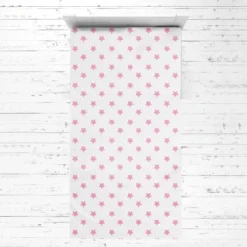 Bacati - Stars Pink Muslin 3 Pc Toddler Bed Sheet Set 100 Percent Cotton