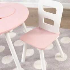 Round Storage Table And Chair Set White/Pink - KidKraft -Babyletto Store GUEST f7479603 7a45 4a7a b9b8 66a6c549e2e4