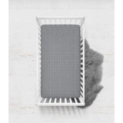 Bacati - Gray Arrows 100 Percent Cotton Universal Baby US Standard Crib Or Toddler Bed Fitted Sheet -Babyletto Store GUEST fff06a9e 04d4 4d4a 991c c490322944d5